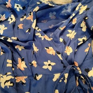 PEOPLE TREE UK Maxi Dress floral v-neck tie waist sustainable fair trade